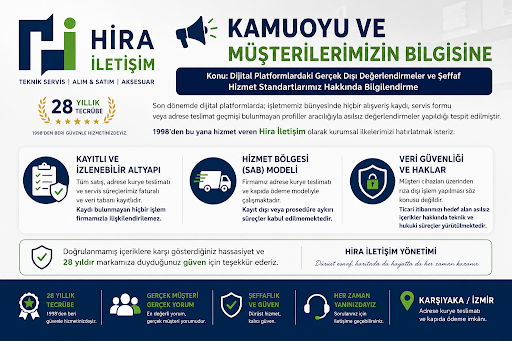 📢 KAMUOYU VE MÜŞTERİLERİMİZİN BİLGİSİNE