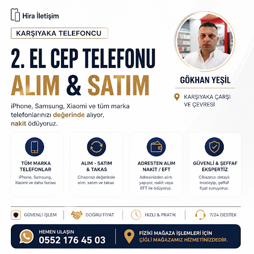 Karşıyaka’da ikinci el cep telefonu alım ve satım hizmeti.